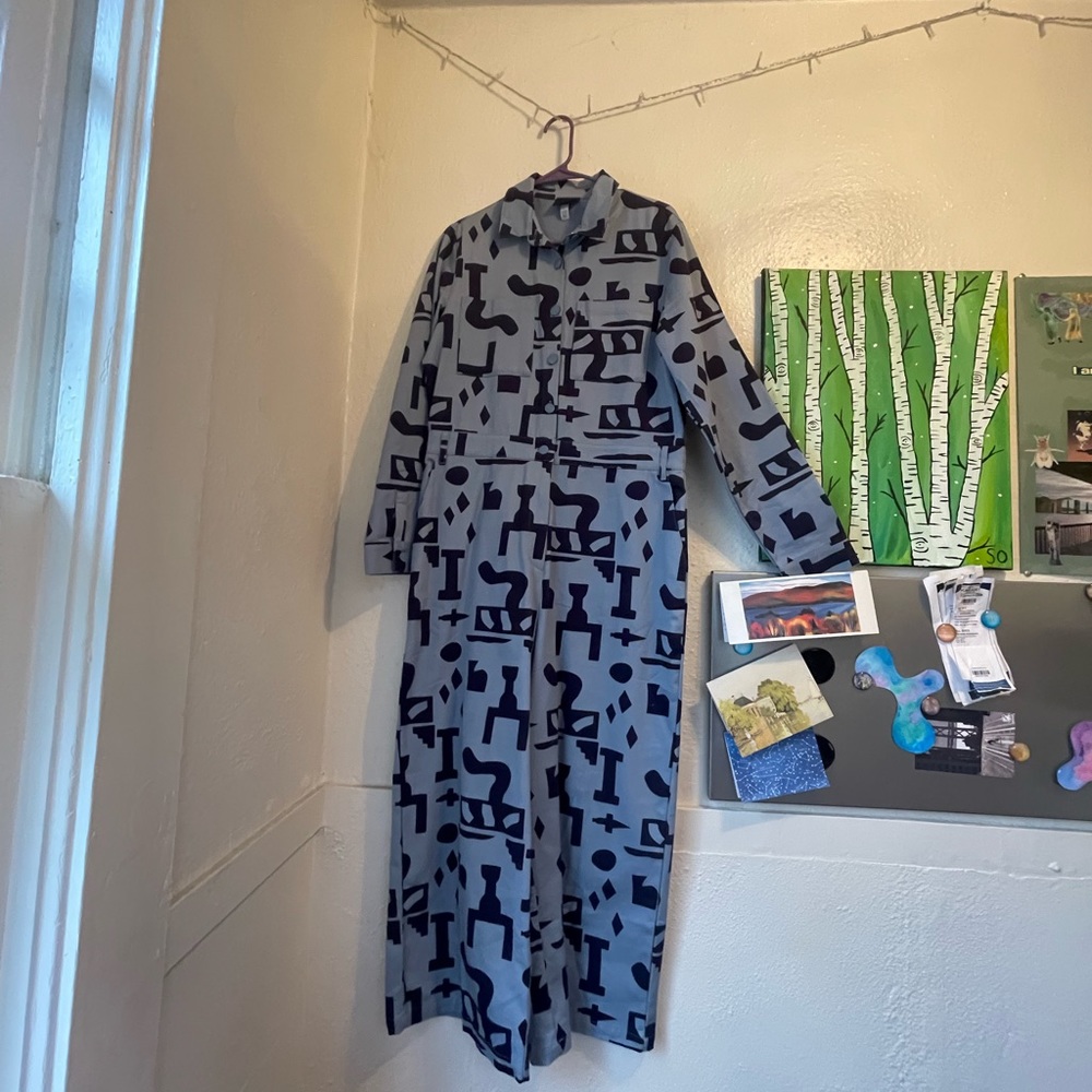 Lazy Oaf Patterned Longsleeve Jumpsuit Size Uk 12… - image 3